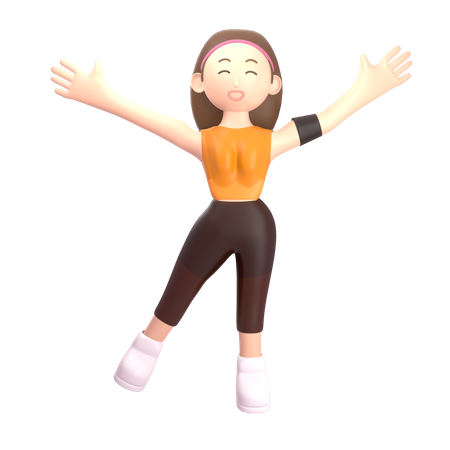 Sportive féminine faisant de l'exercice  3D Icon