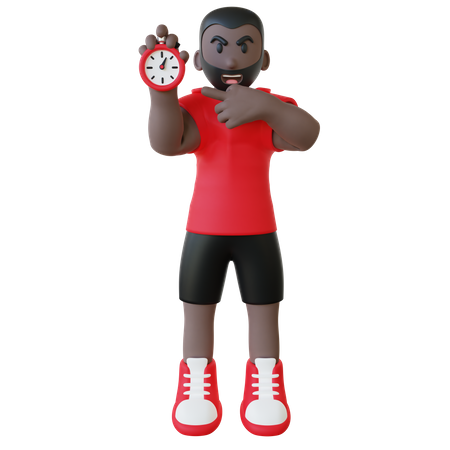 Sportler hält Stoppuhr  3D Icon