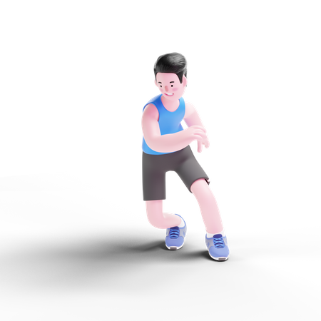 Sportler beim Training  3D Illustration