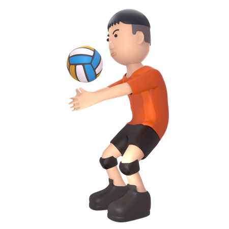 Sportler beim Volleyballspielen  3D Illustration