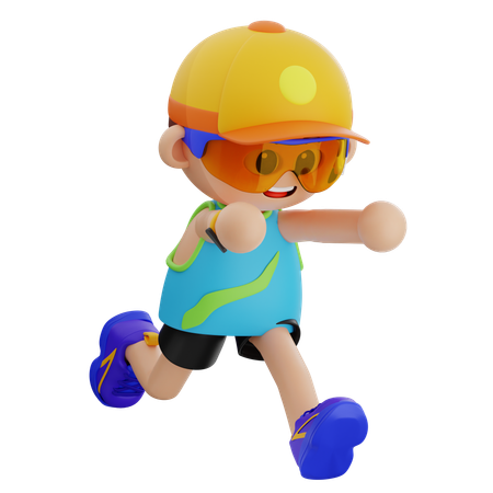 Sports Boy Jumping  3D Icon