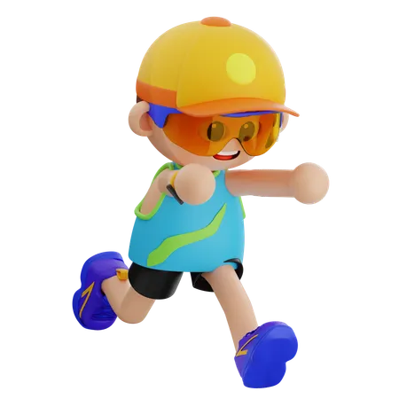 Sports Boy Jumping  3D Icon