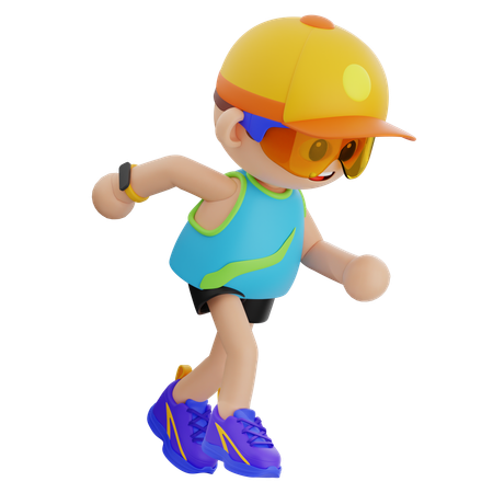 Sports Boy Running  3D Icon