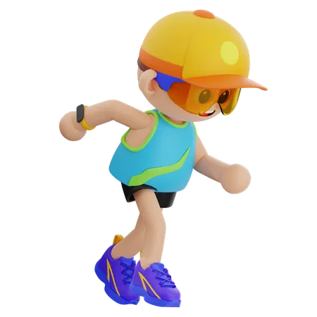 Sports Boy Running  3D Icon