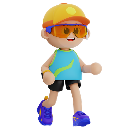 Sports Boy Running  3D Icon