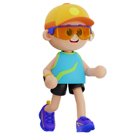 Sports Boy Running  3D Icon