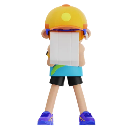 Sports Boy Wipe Face  3D Icon