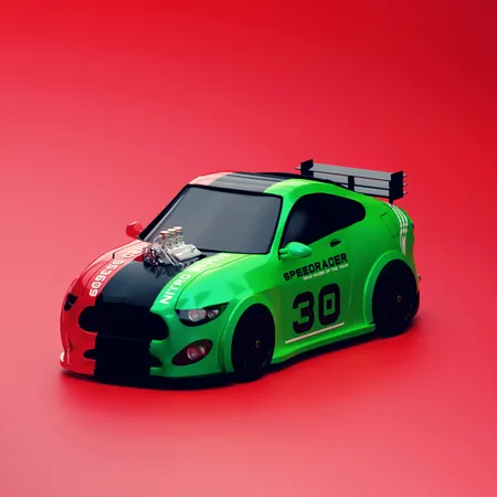 Sports car  3D Illustration