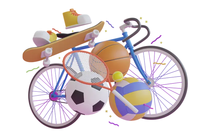 Sports Equipment  3D Illustration