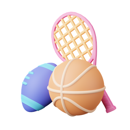 Sports equipment 3D Illustration