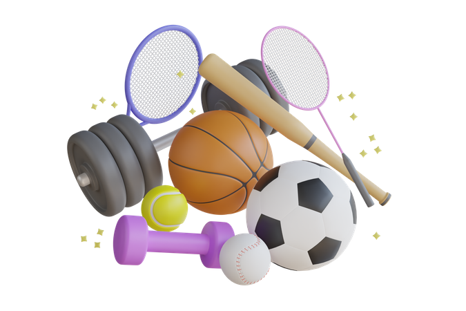 Sports Equipment  3D Illustration