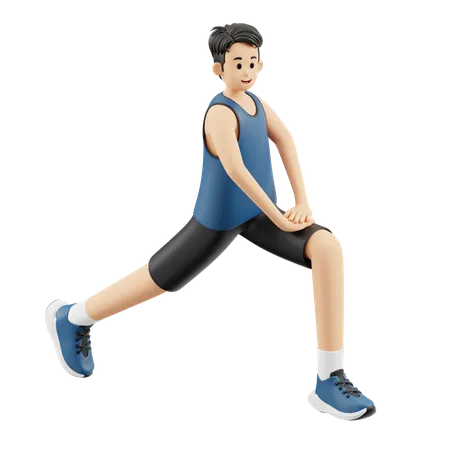 Sports Man Runner Warm Up  3D Illustration