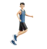 Sports Man Running While Looking Back