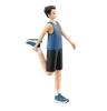 Sports Man Warming Up Holding Right Leg