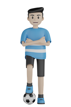Sports Person Playing Football  3D Icon