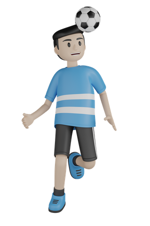 Sports Person Playing Football  3D Icon