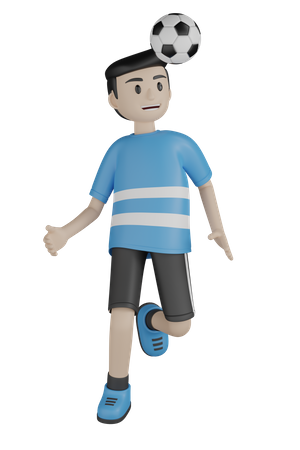 Sports Person Playing Football  3D Illustration