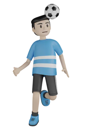 Sports Person Playing Football  3D Illustration