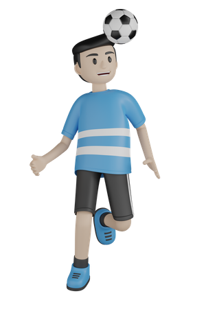 Sports Person Playing Football 3D Illustration