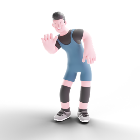 Sports person waiving hand 3D Illustration