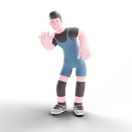 Sports person waiving hand  3D Illustration