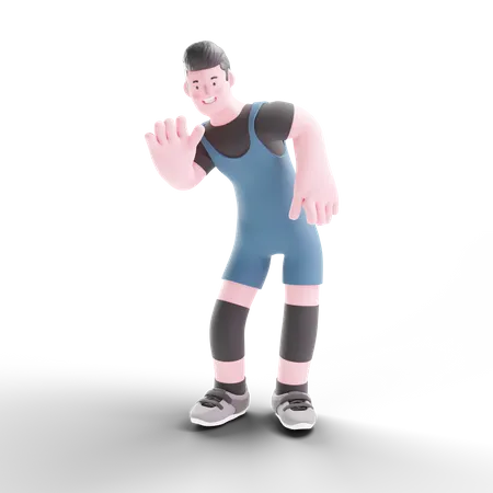 Sports person waiving hand  3D Illustration