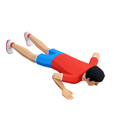 Sportsman doing push ups in sportswear  3D Icon