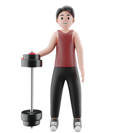 Sportsman With Babell 3D Illustration