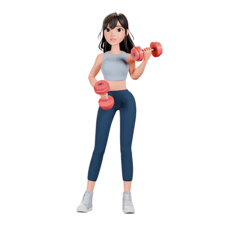 Sportswear Model Demonstrating Gym Exercise  3D Illustration