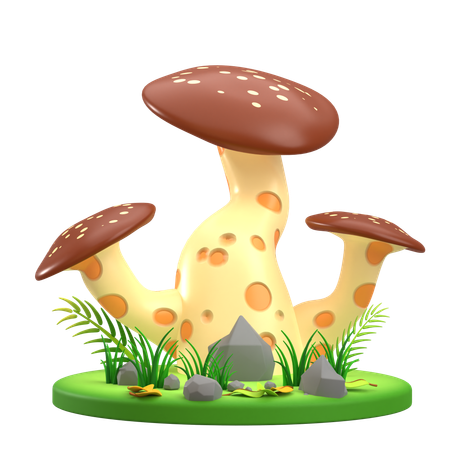 Spotted Brown Mushroom  3D Icon