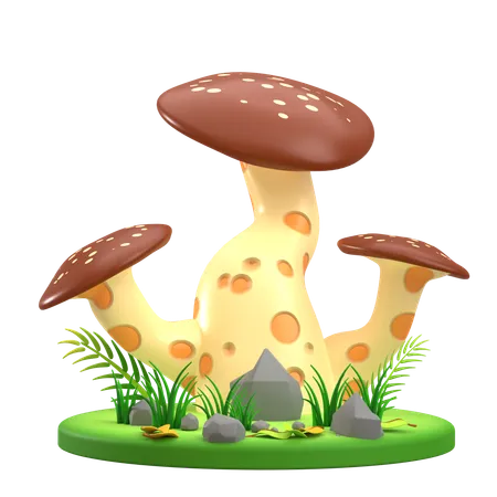 Mushrooms Spotted Brown  3D Icon