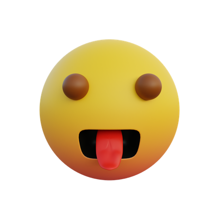 Spöttisches Gesicht Emoticon streckt die Zunge heraus  3D Emoji
