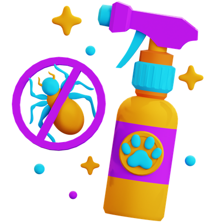Spray antipulgas y antigruesos para mascotas  3D Icon