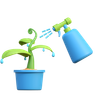 3d water spray plant illustration