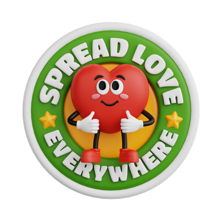 Spread Love  3D Sticker