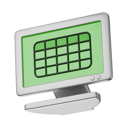 Spreadsheet Computer  3D Icon