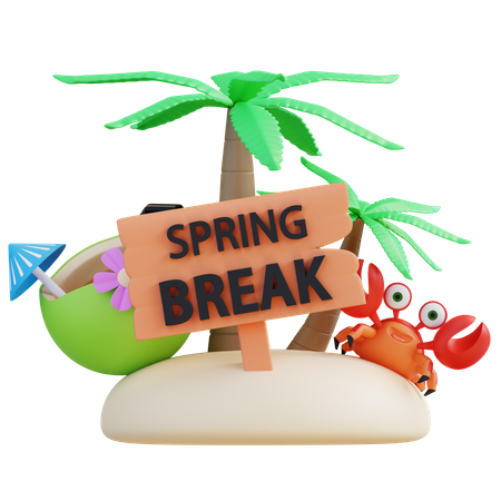 Spring Break  3D Icon