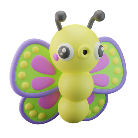 Spring Butterfly 3D Illustration