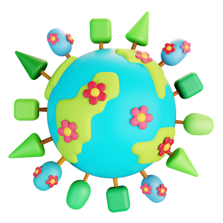 Spring On Earth 3D Icon