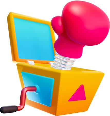 스프링 펀치 장갑  3D Icon