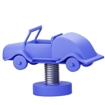 Spring Rocking Car  3D Icon