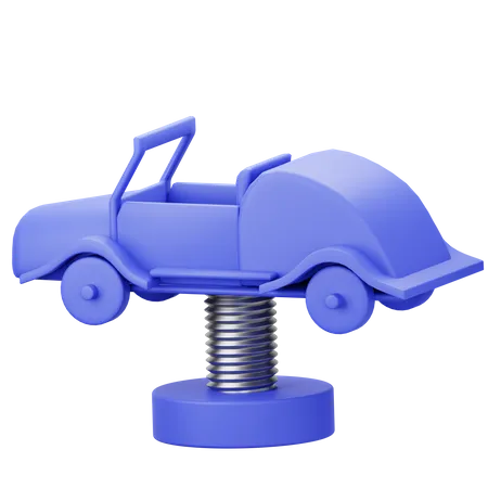 Spring Rocking Car  3D Icon