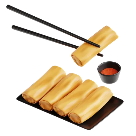 Spring Roll  3D Icon