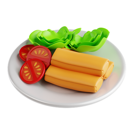 Spring Roll  3D Icon