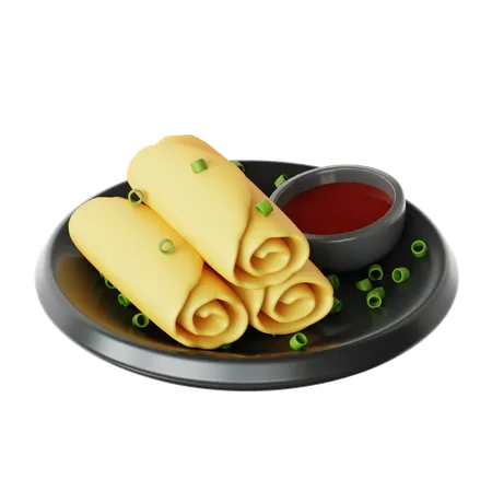 Spring Rolls  3D Icon