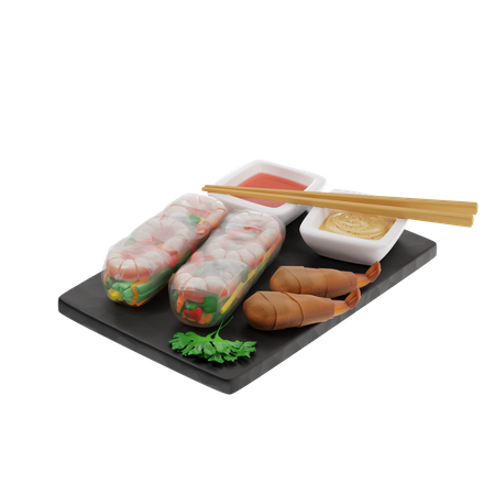 Spring Rolls  3D Icon