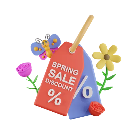 Spring Sale Tag  3D Icon