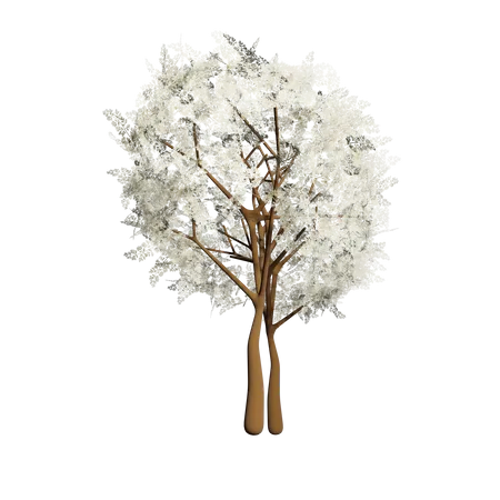 Spring White Bush  3D Icon