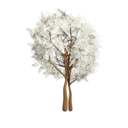 Spring White Bush  3D Icon
