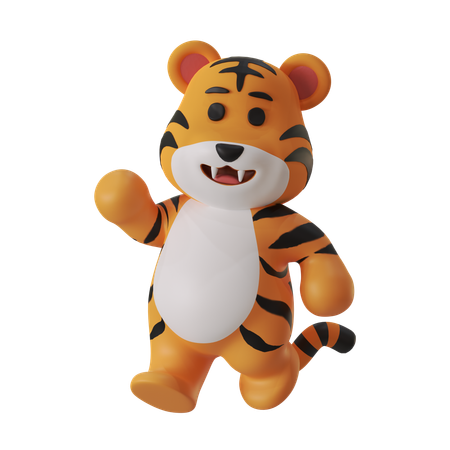 Springender Tiger  3D Icon